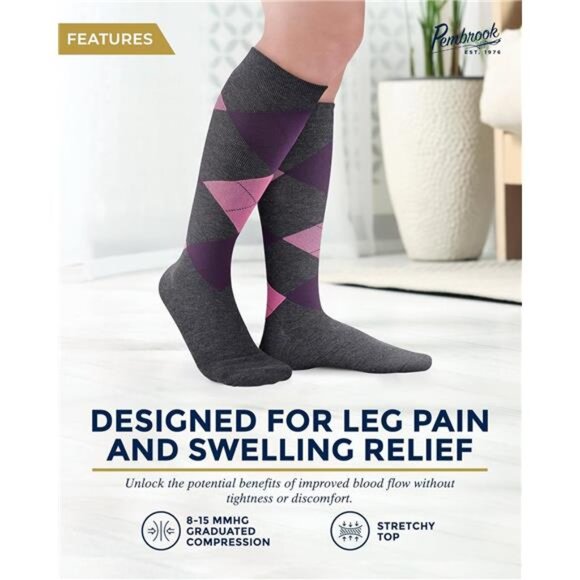 Light Compression Socks - 3 Pairs | 8-15 mmhg - Picture 3 of 7